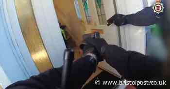 Moment armed policeman shoots man accused of plotting school 'killing spree'