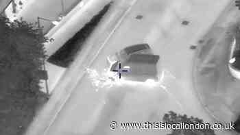 Banned driver crashes on dual carriageway in 70pmh chase: Watch