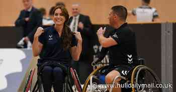 Princess of Wales tries her hand at wheelchair rugby during visit to Hull