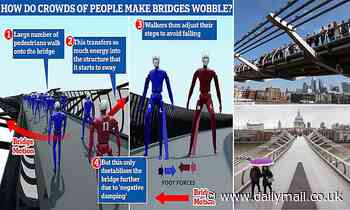 Why does the Millennium Bridge wobble? Scientists explain the unusual phenomenon - as London's famous crossing is shut down for urgent maintenance work