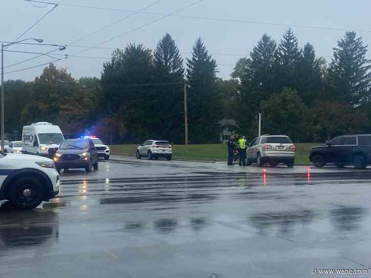 Moped, car crash backs up traffic at intersection near Foster Park