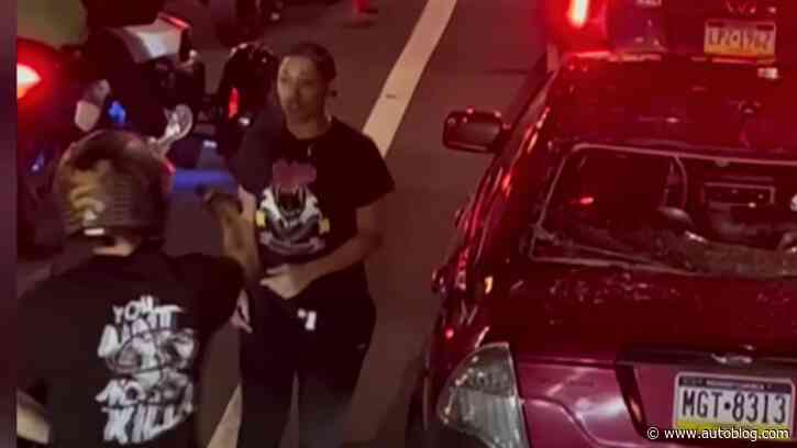 Suspect in motorcyclist's stomping of car window in Philadelphia viral video is jailed on $2.5M bail