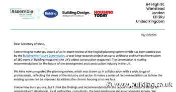 Building takes its report into the English planning system to government