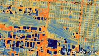 See Earth's hotspots from SPACE: Satellite dubbed the 'world's thermometer' sends back its first pictures - revealing the heat emitted from car parks in Las Vegas and wildfires in Canada