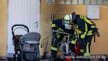 Kinderwagen geht in Traunreut in Flammen auf – Bewohner verhindern Schlimmeres
