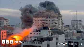 Massive explosion as Gaza high-rises destroyed by jets