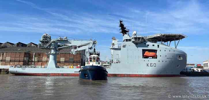 The Royal Fleet Auxiliary ship Proteus is visiting London for a week