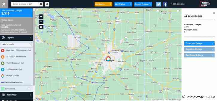 Thousands without power near downtown Fort Wayne