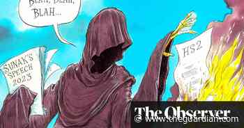 Rishi Sunak sends Britains long-term projects up in flames  cartoon