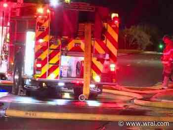 Major road closes overnight while crews battle fire near downtown Raleigh