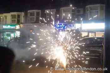 Fireworks set off on East Ham High Street yards from cars
