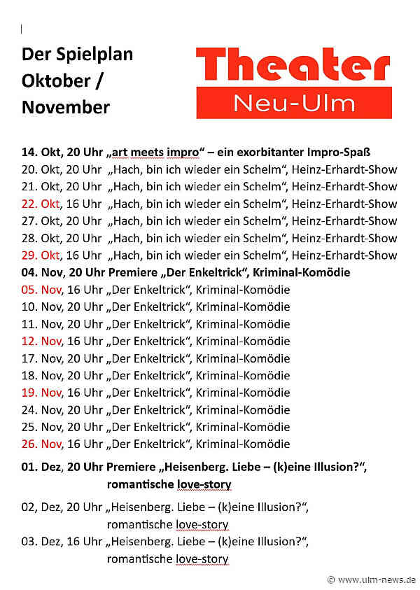 Theater Neu-Ulm mit vollem Programm