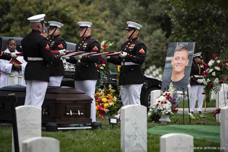 Military funeral honors and flyover for Arlington Marine killed in Australia