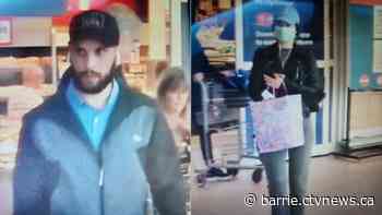 Man and woman accused of stealing credit, debit cards in Wasaga Beach wanted by police