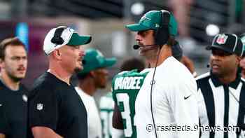 Aaron Rodgers only needed one letter to say what he was thinking after the Jets beat the Broncos