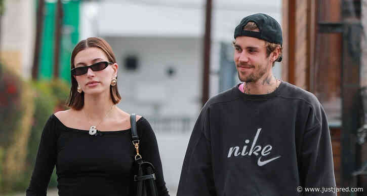 Justin & Hailey Bieber Hold Hands While Grabbing Their Morning Coffee