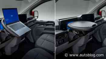 2024 Ford Transit Custom steering wheel converts to desk, table