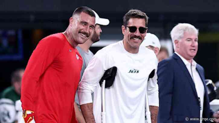 Jets' Aaron Rodgers challenges Chiefs' Travis Kelce to vaccine debate