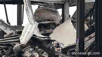 Dozens of flights are canceled after fire in parking lot at London's Luton Airport