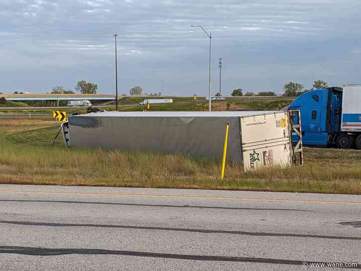 INDOT: Overturned semitruck partially blocks ramp on southern I-69, I-469 interchange