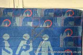 Anti-Semitic Swastika graffitied on seat of Northern Line tube