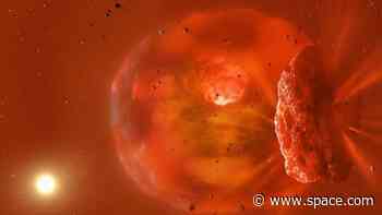 1st evidence of giant exoplanet collision afterglow explains unusual eclipse