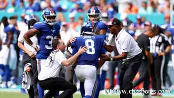 Giants' Saquon Barkley says fan he yelled at in viral video was berating Daniel Jones after his injury