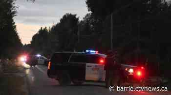 Heavy police presence seen on ground and in sky outside Barrie