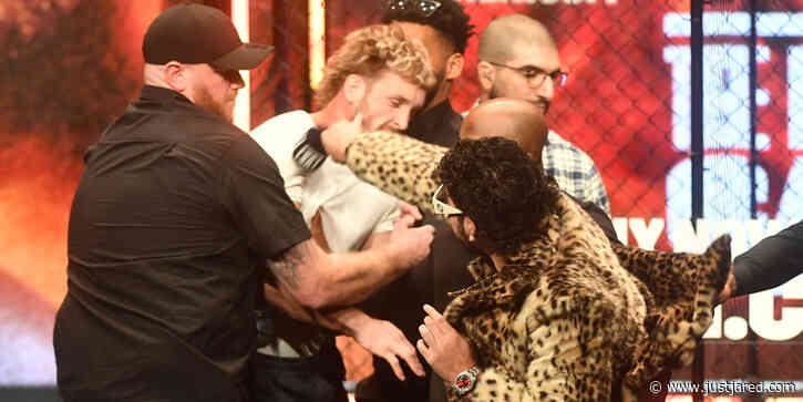 Dillon Danis Hits Logan Paul in the Face With a Microphone During Pre-Fight Press Conference