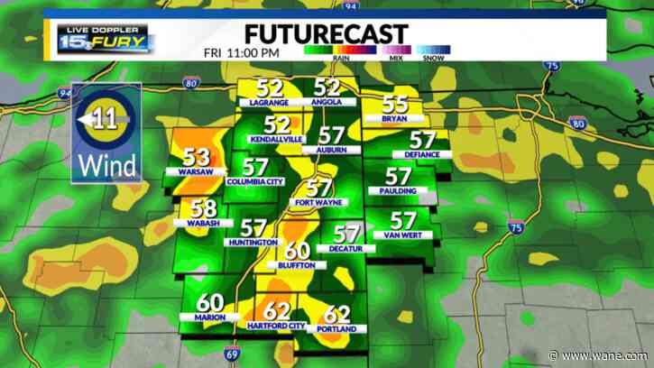 Warmer day with big drops in temps this weekend