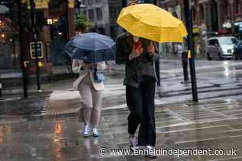 London Met Office weather: Heavy rain forecast