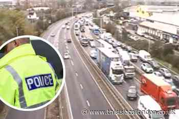Pregnant woman stuck in traffic on A406 after A13 spill
