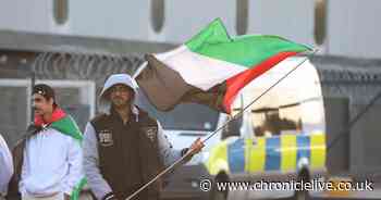 Police descend on Newcastle factory as 'Free Palestine' protesters gather at gates