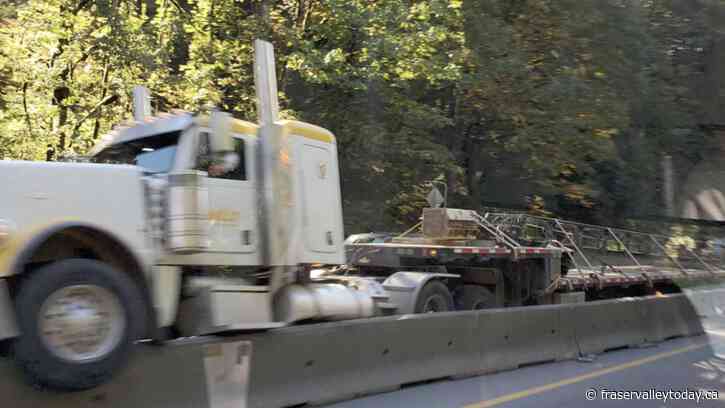 Patient hospitalized following crash on Highway 1 east of Chilliwack