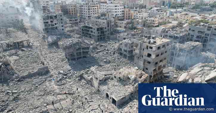 Swathes of Gaza Strip reduced to rubble by Israeli airstrikes – video