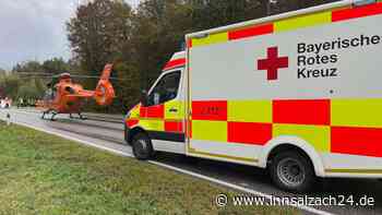 Unfall zwischen Burghausen und Marktl: Hubschrauber im Einsatz