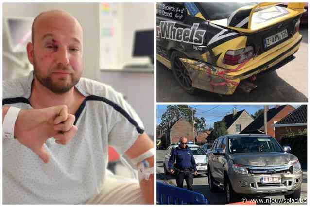 Brute pech dwingt rallyteam tot opgave na aanrijding... op openbare weg: “Hoe kun je knalgele rallywagen niet zien?”