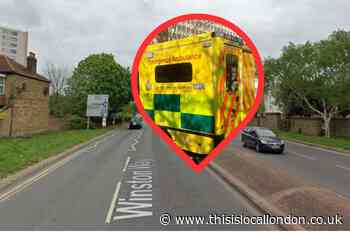 Pedestrian injured after car crash in Winston Way, Ilford