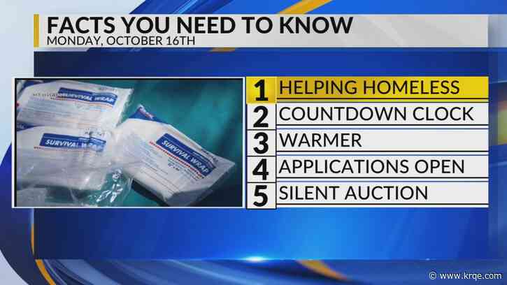 KRQE Newsfeed: Helping homeless, Balloon Fiesta ends, Warmer weather, Applications open, Silent auction