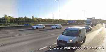 M1 southbound down to two lanes due to broken down tanker