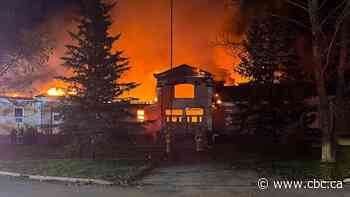 Historic Pine Falls School engulfed in flames Saturday night