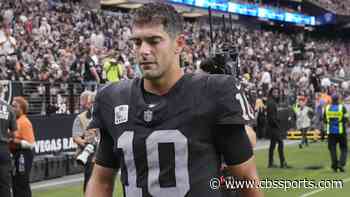 Jimmy Garoppolo injury update: Josh McDaniels says Raiders QB 'dodged a big bullet' with back, status unclear