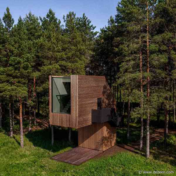 Arsenit nestles one-legged "treehouse" in Estonian pine forest