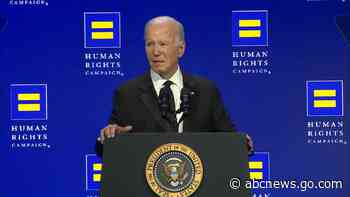 WATCH:  Biden addresses attacks in Israel at Human Rights Campaign dinner