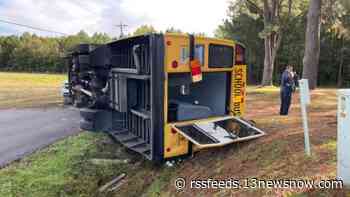 School bus overturns on Cypress Chapel Road in Suffolk; all injuries minor