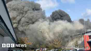 Huge plumes of smoke as fire grips Wednesbury factory