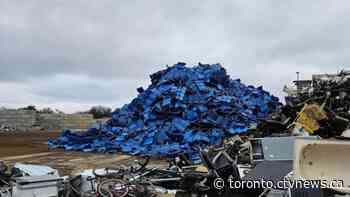 Mountain of Rogers Centre seats dumped at scrapyard north of Toronto