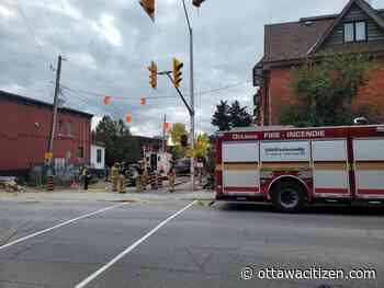 Ottawa Fire Services respond to a natural gas leak on Elm Street