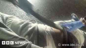 Watch: Police pull machete from drug dealer's trousers in Peterborough