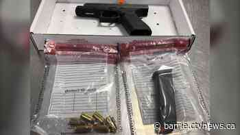 Two people caught drinking in Barrie parking lot busted with gun, ammo and drugs